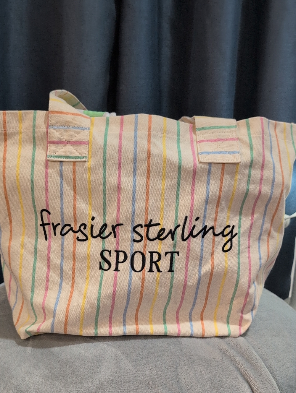 Pastel Stripe Canvas Tote